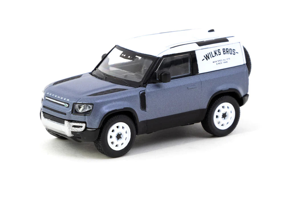 Land Rover Defender 90 Matt Blue Grey - Tarmac Works - Scala 1/64