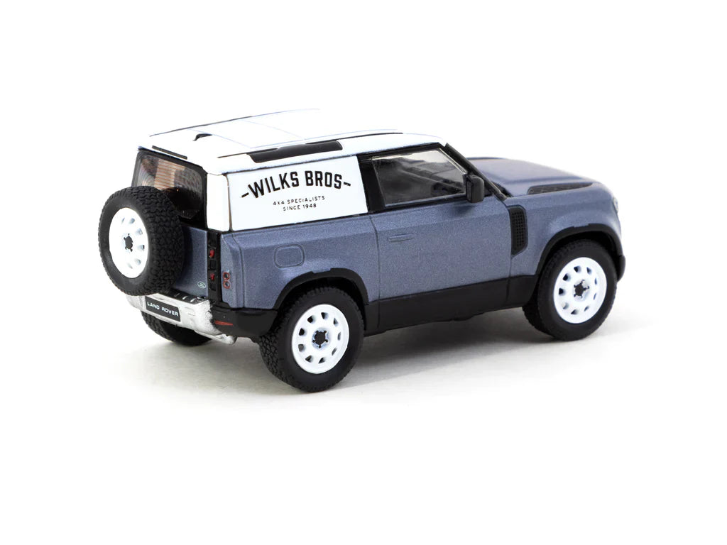 Land Rover Defender 90 Matt Blue Grey - Tarmac Works - Scala 1/64