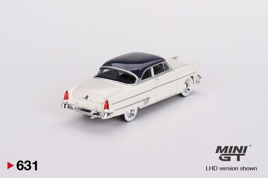 Lincoln Capri 1954 Arctic White / Atlantic Blue - Mini GT - Scala 1/64 MGT00631