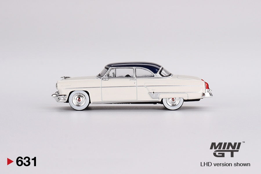 Lincoln Capri 1954 Arctic White / Atlantic Blue - Mini GT - Scala 1/64 MGT00631