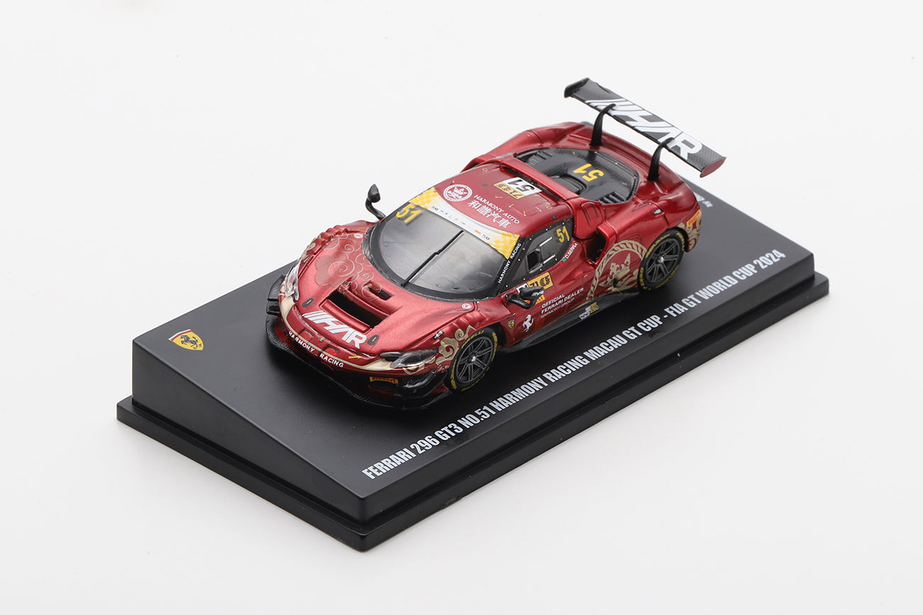 Ferrari 296 GT3 Harmony Racing Macau GT Cup – FIA GT World Cup 2024 #51 - Looksmart - Scala 1/64 LS64013