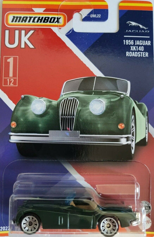 Jaguar XK140 Roadster 1956 British Racing Green UK - Matchbox - Scala 1/64 Circa