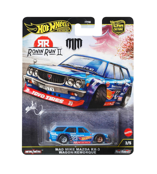 Mad Mike Mazda RX-3 Wagon/Remorque Ronin Run II - Hot Wheels Premium - Scala 1/64