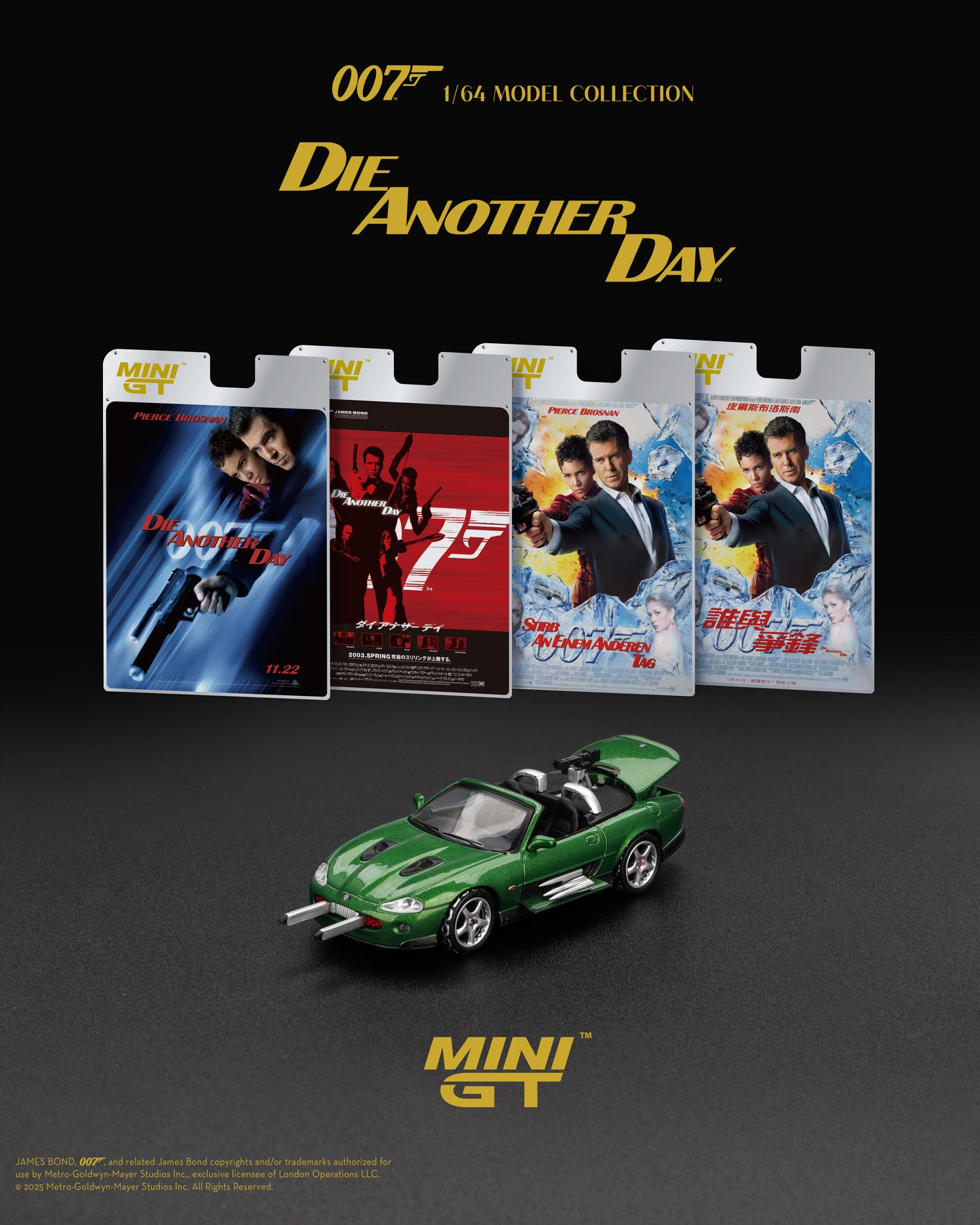Jaguar XKR Die Another Day movie 007 James Bond - Mini GT - Scala 1/64 MGT00908-007E  English Packaging