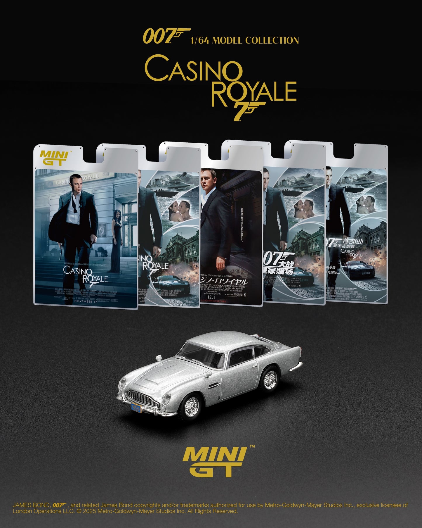 Aston Martin DB5 Casino Royale James Bond 007 movie 2006 - Mini GT - Scala 1/64 MGT00909-007TC Traditional Chinese Blister
