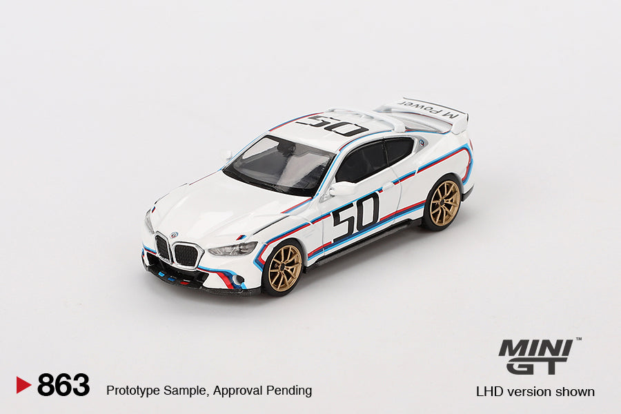 BMW 3.0 CSL White - Mini GT - Scala 1/64 MGT00863-BL Blister Packaging