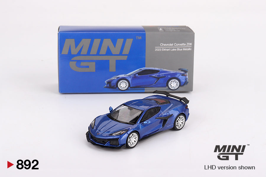 Chevrolet Corvette Z06 2023 Elkhart Lake Blue Metallic - Mini GT - Scala 1/64 MGT00892-L