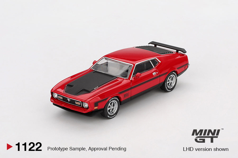 Ford Mustang Mach1 1971 Race Red - Mini GT - Scala 1/64 MGT01122-L