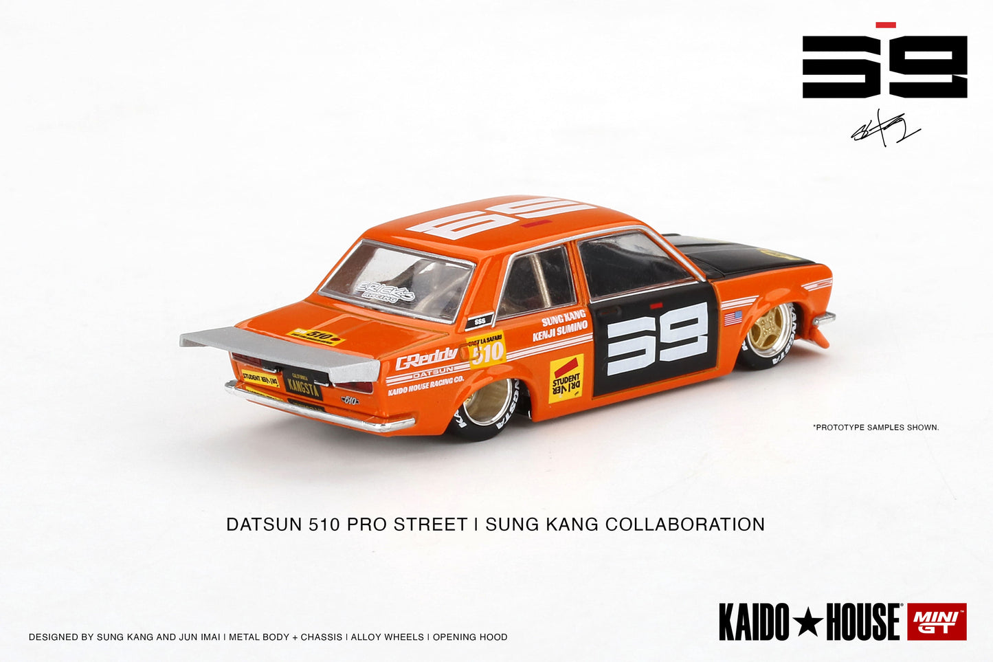 Datsun 510 Pro Street SK510 Orange - KAIDO HOUSE Mini GT - Scala 1/64 KHMG004