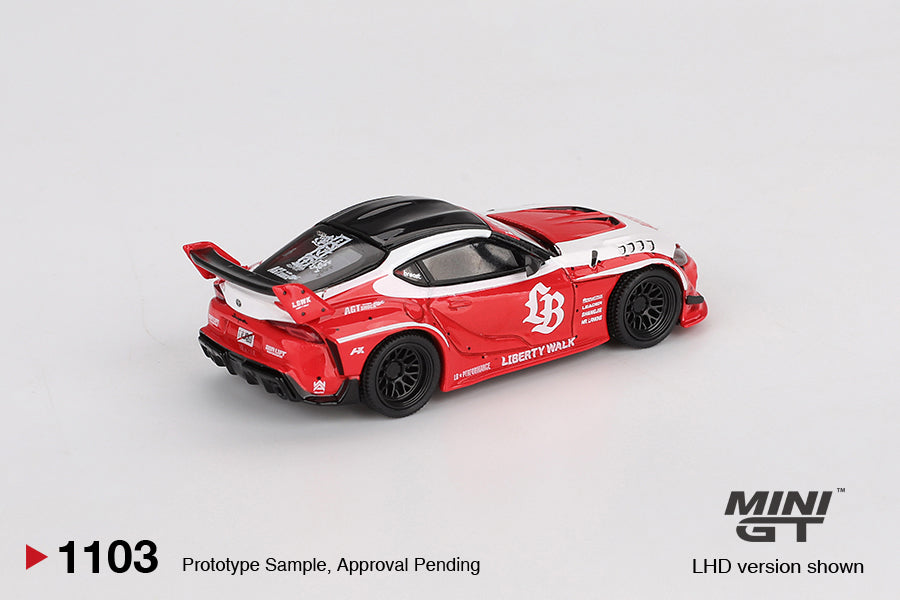 LB☆WORKS Toyota GR Supra Red / White - Mini Gt - Scala 1/64