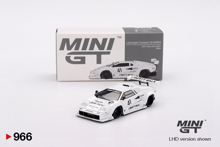Lamborghini Countach LB-WORKS White 2024 Tokyo Auto Salon - Mini GT - Scala 1/64 MGT00966-BL Blister Packaging