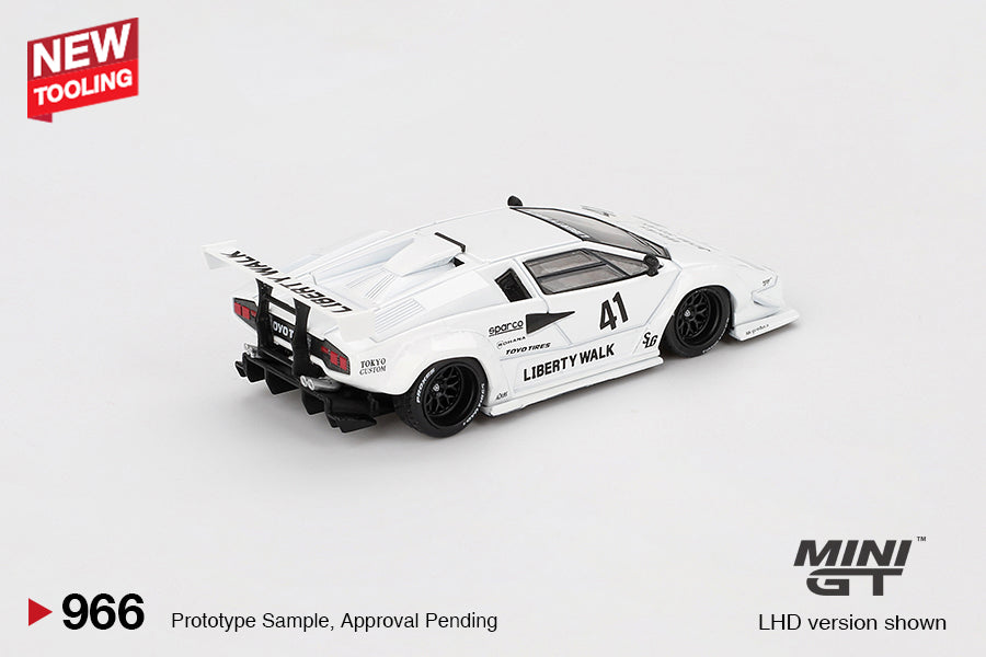 Lamborghini Countach LB-WORKS White 2024 Tokyo Auto Salon - Mini GT - Scala 1/64 MGT00966-BL Blister Packaging