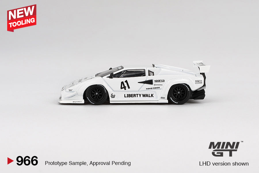 Lamborghini Countach LB-WORKS White 2024 Tokyo Auto Salon - Mini GT - Scala 1/64 MGT00966-BL Blister Packaging