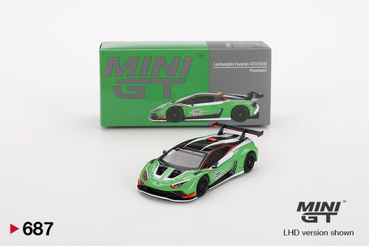 Lamborghini Huracán GT3 EVO2 Presentation LHD - Mini GT - Scala 1/64 MGT00687-L