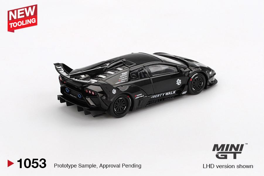 Mini GT - Lamborghini LB-Silhouette WORKS MURCIELAGO GT Evo Black 2024 - Scala 1/64 MGT01053-BL Blister Packaging