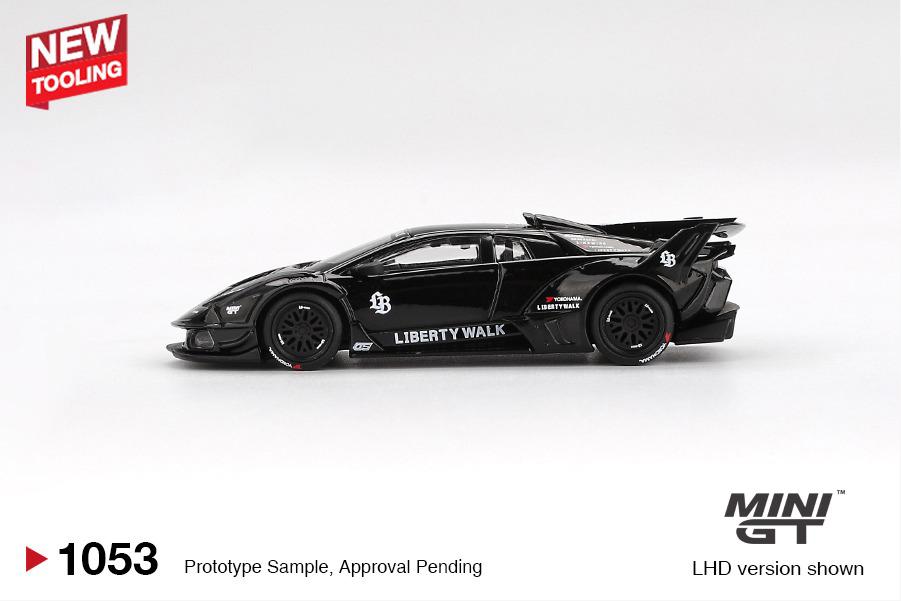 Mini GT - Lamborghini LB-Silhouette WORKS MURCIELAGO GT Evo Black 2024 - Scala 1/64 MGT01053-BL Blister Packaging