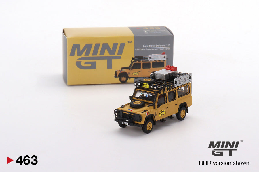 Land Rover Defender 110 1989 Camel Trophy Amazon Team France - Mini GT - Scala 1/64 MGT00463-R