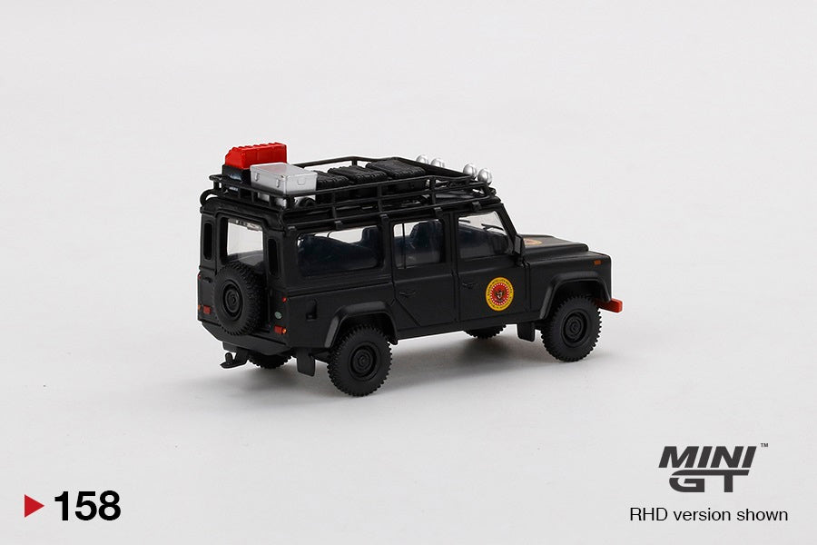 Land Rover Defender 110 1991 Safari Rally Martini Racing Vehículo de apoyo LDH - Mini GT - Escala 1/64