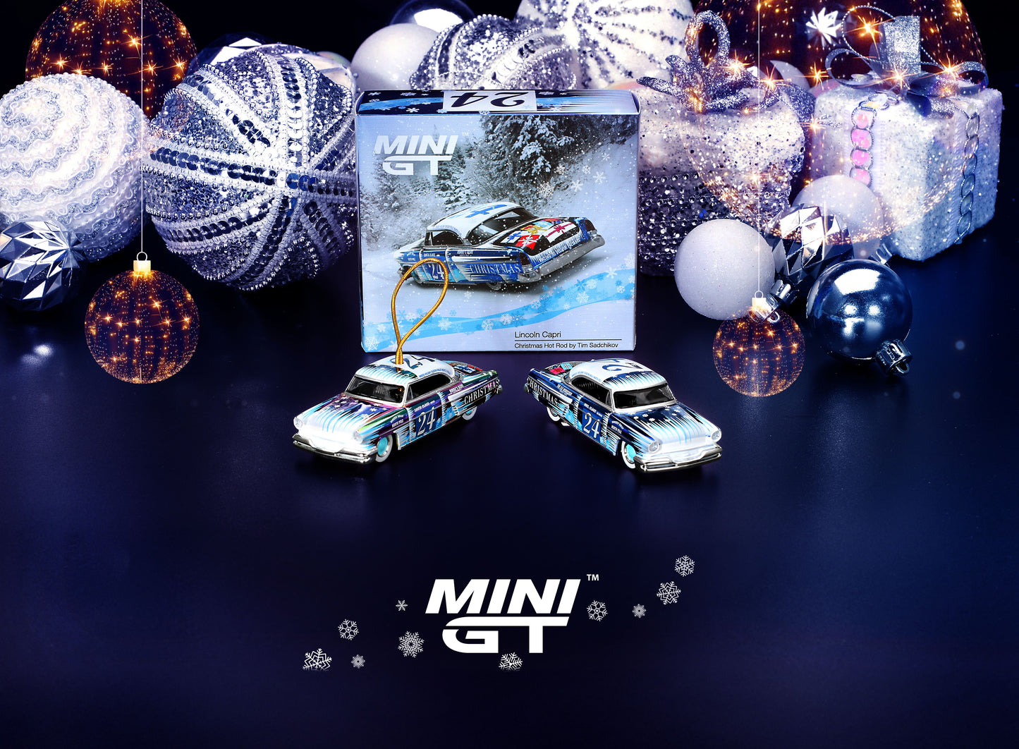 Lincoln Capri Christmas Hot Rod by Tim Sadchikov 2024 Christmas Edition - Mini GT - Scala 1/64 MGT00888