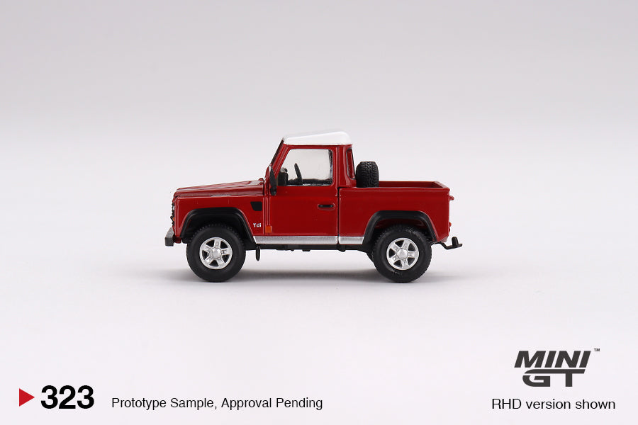 Land Rover Defender 90 Pickup Masai Red LDH - Mini GT - Scala 1/64 MGT00323