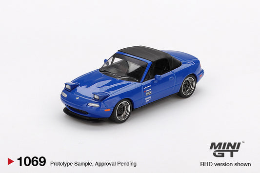 Mini Gt - Mazda Miata MX-5 (NA) Tuned Version Dark Blue 1990 - Scala 1/64 MGT01069-L EAN 840456307137