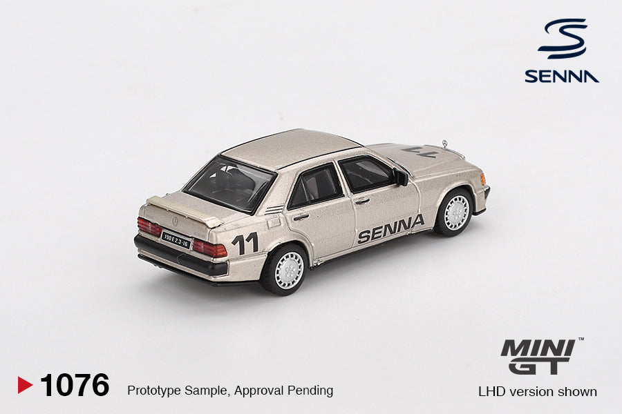 Mercedes-Benz 190 E 2.3-16 #11 Ayrton Senna 1984 Nürburgring Race of Champions with Figure - Mini GT - Scala 1/64 MGT01076-L