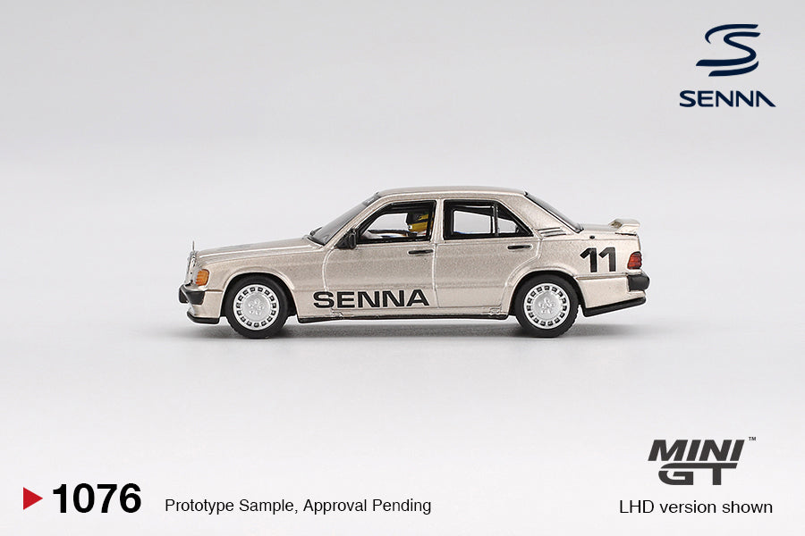 Mercedes-Benz 190 E 2.3-16 #11 Ayrton Senna 1984 Nürburgring Race of Champions with Figure - Mini GT - Scala 1/64 MGT01076-L
