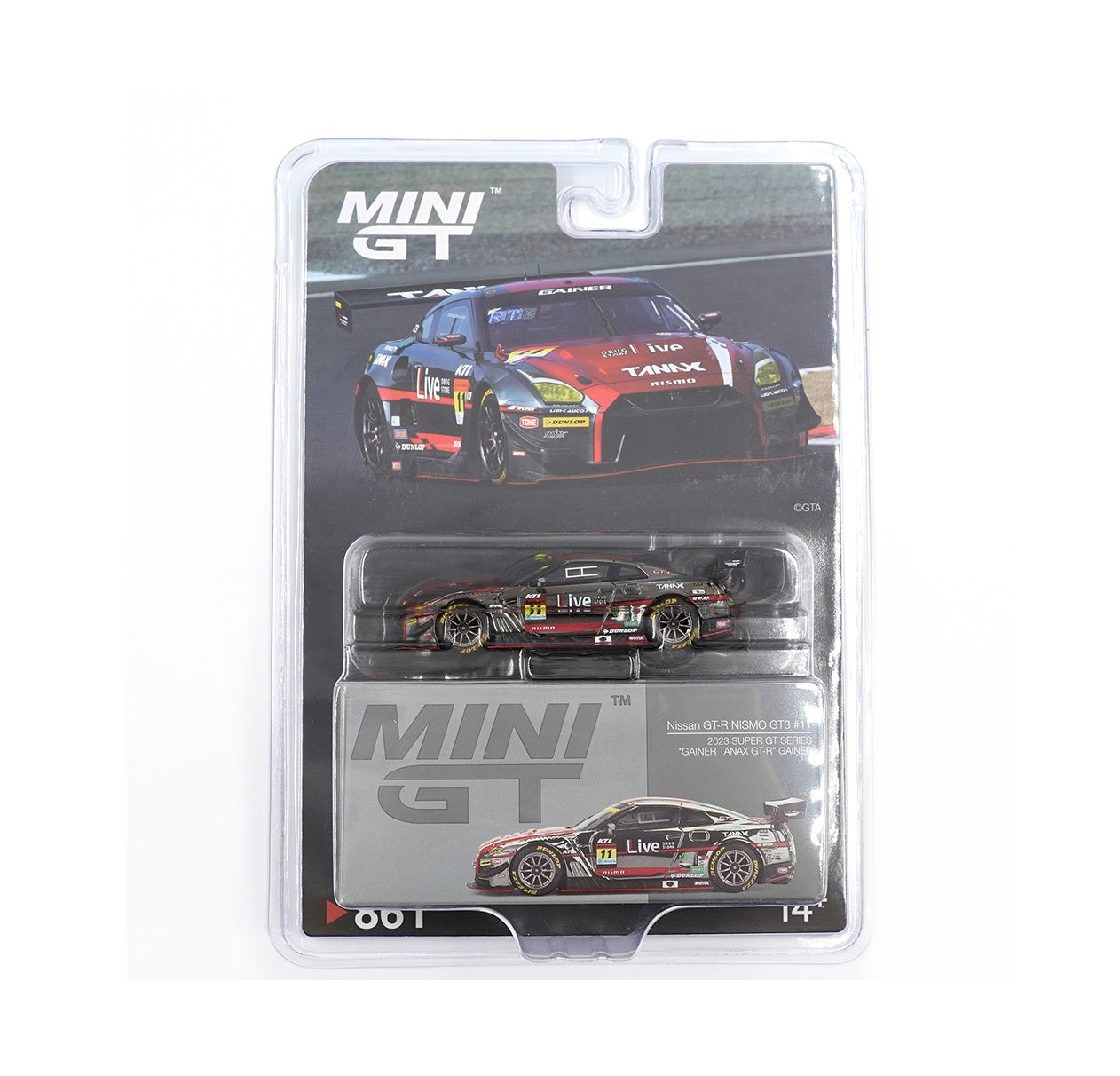 Nissan GT-R NISMO GT3 #11 "GAINER TANAX GT-R" - Mini GT - Scala 1/64 MGT00861-BL Blister Packaging
