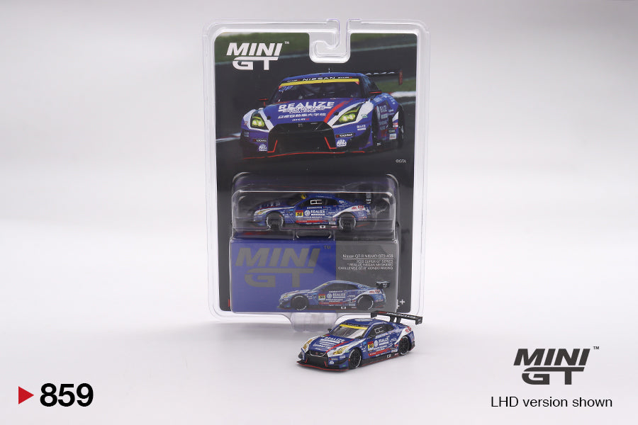 Nissan GT-R NISMO GT3 #56 "REALIZE NISSAN MECHANIC CHALLENGE GT-R" 2023 SUPER GT SERIES - Mini GT - Scala 1/64 MGT00859-BL
