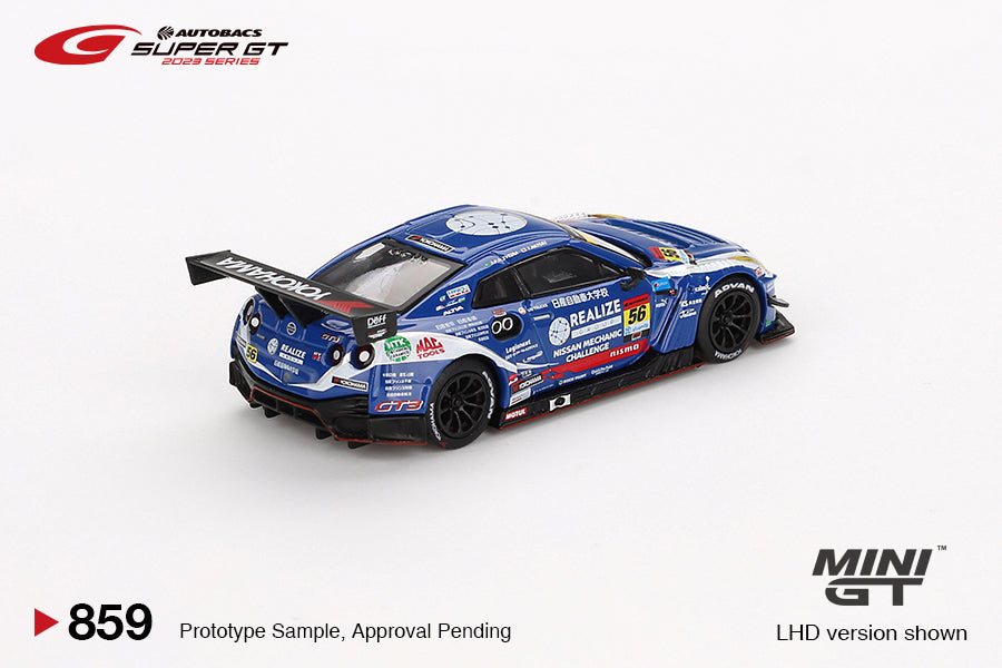 Nissan GT-R NISMO GT3 #56 "REALIZE NISSAN MECHANIC CHALLENGE GT-R" 2023 SUPER GT SERIES - Mini GT - Scala 1/64 MGT00859-BL