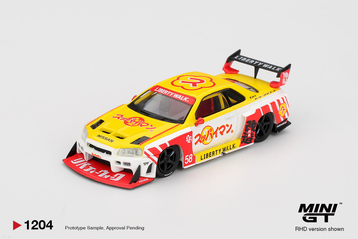 Nissan LB-ER34 Super Silhouette SKYLINE Suppaiman Okinawa 2025 - MINI GT - Scala 1/64 MGT01204-R