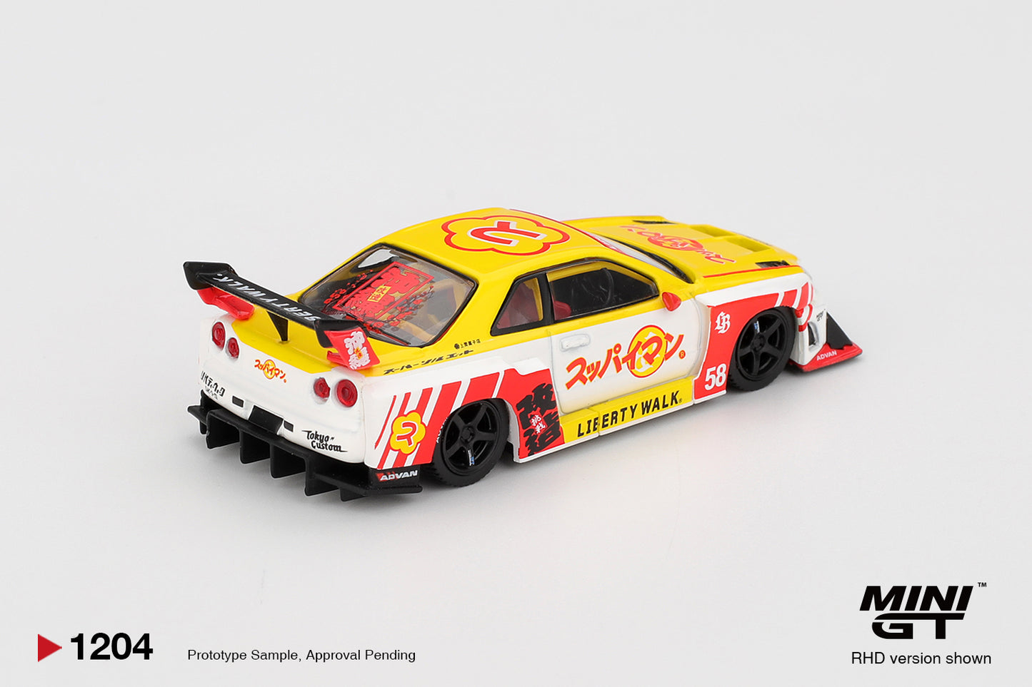 Nissan LB-ER34 Super Silhouette SKYLINE Suppaiman Okinawa 2025 - MINI GT - Scala 1/64 MGT01204-R