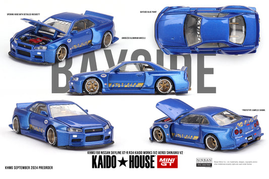 Nissan Skyline GT-R (R34) Kaido Works (V2 Aero) SHINJUKU V2 - KAIDO HOUSE Mini GT - Scala 1/64 KHMG158