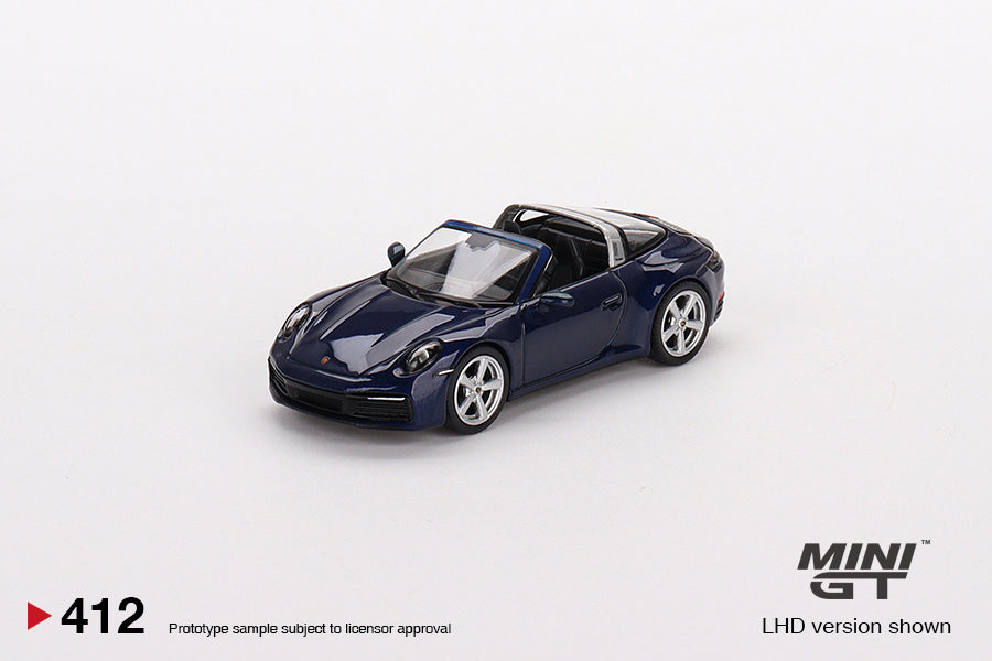 Porsche 911 Targa 4S Gentian Blue Metallic LHD - Mini GT - Scala 1/64 MGT00412