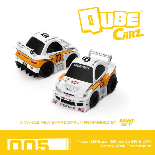 Nissan Silvia S15 LB-Super Silhouette Liberty Walk Presentation - Mini Gt QUBE Carz Series - QZ00501-BL