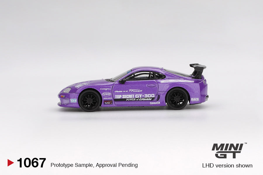 Toyota Supra (A80) GT-300 Top Secret Purple 2014 (LHD) - Mini GT - Scala 1/64 MGT01067-BL Blister Packaging