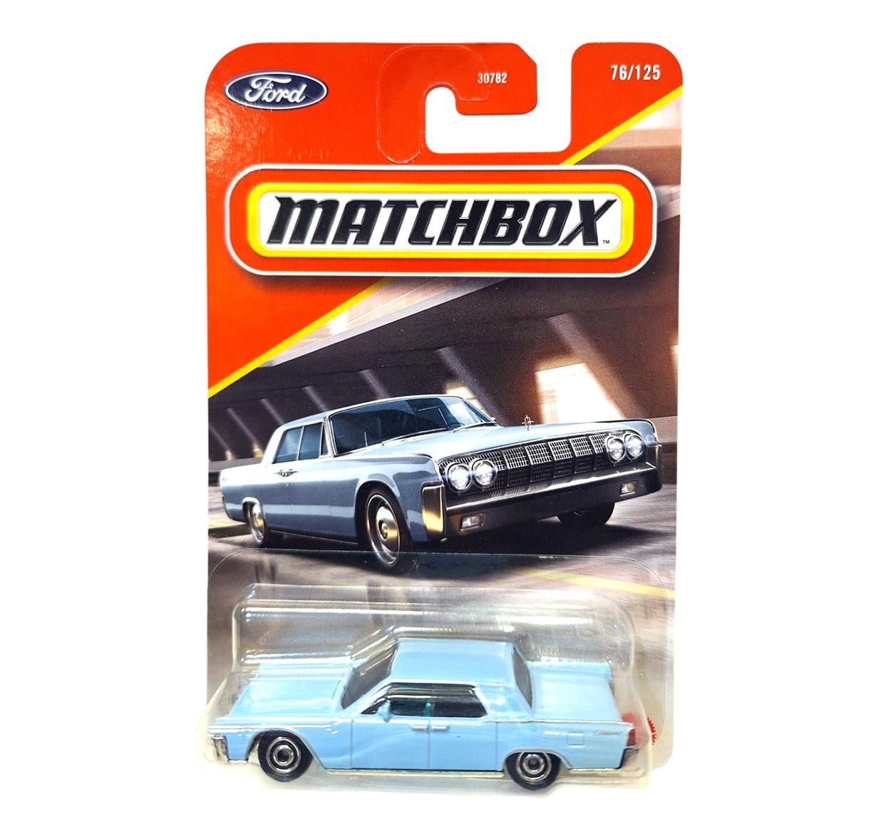 1964 Lincoln Continental Light Blue #76 Long Card - Matchbox - Scala 1/64 Circa