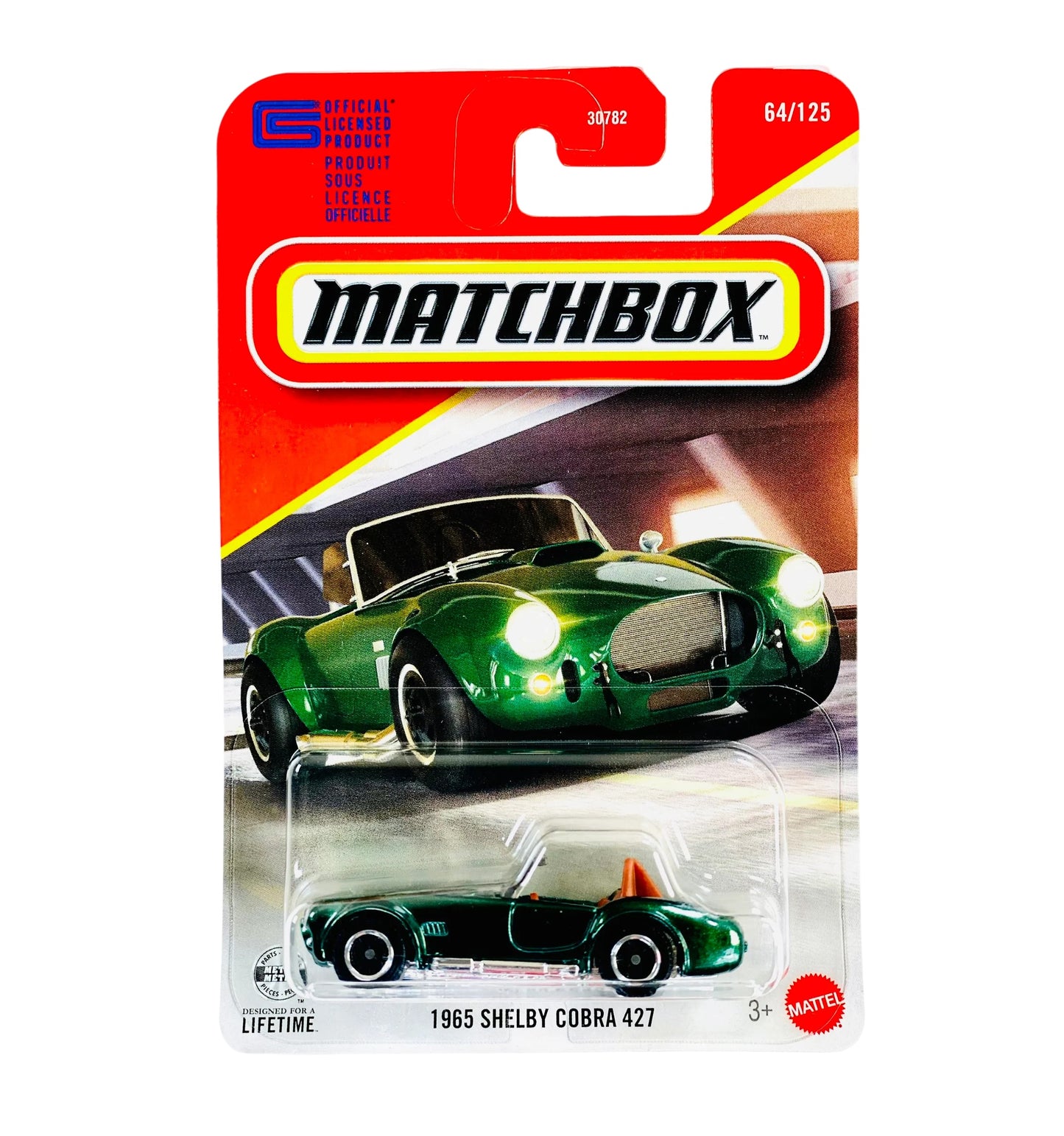 1965 Shelby Cobra 427 Green #64 Long Card - Matchbox - Scala 1/64 Circa