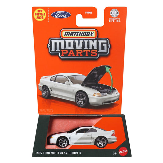 1995 Ford Mustang SVT Cobra R White - Matchbox - Moving Parts - Scala 1/64