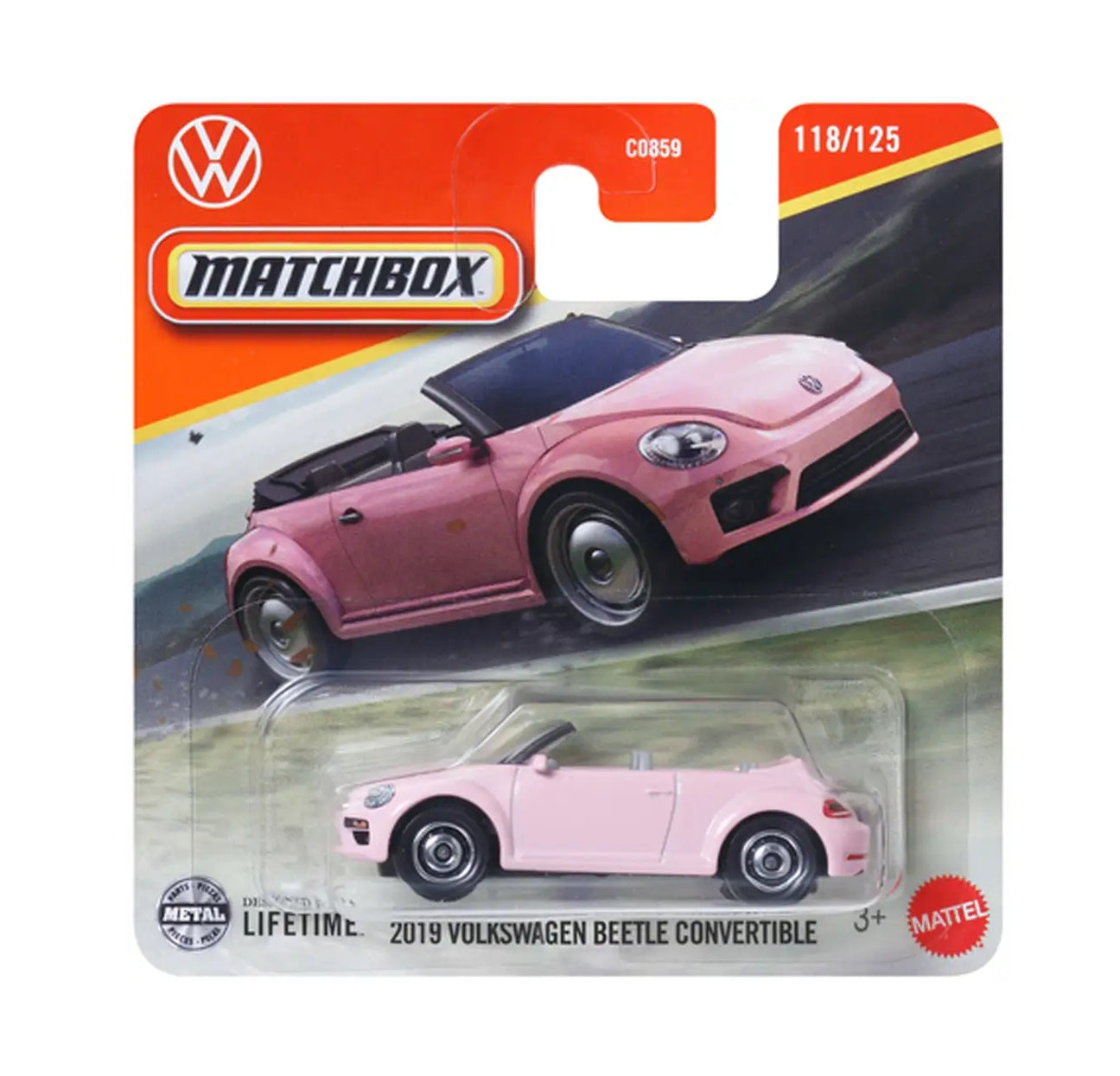 Volkswagen Beetle Convertible 2019 Pink #118 - Matchbox - Scala 1/64 Circa