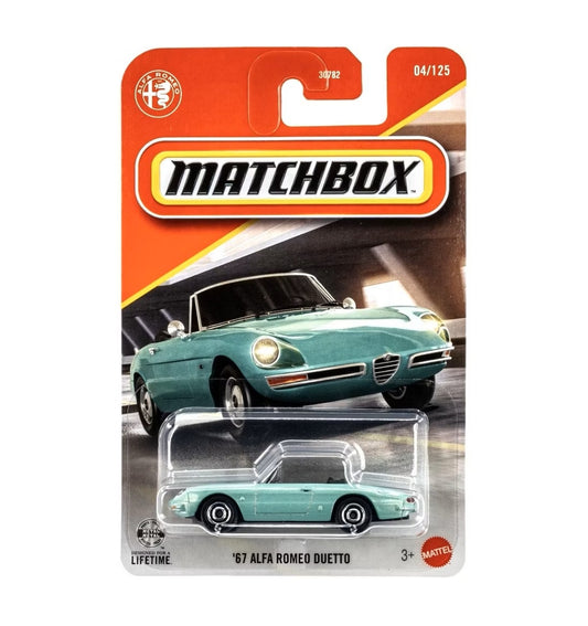 '67 Alfa Romeo Duetto #04 Long Card - Matchbox - Scala 1/64 Circa