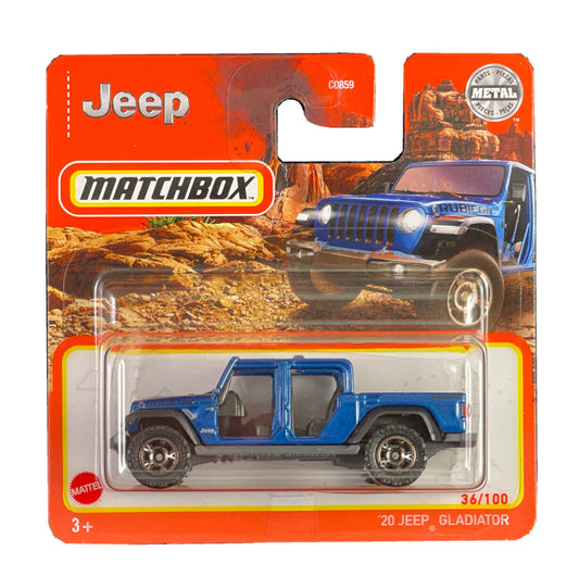 Jeep Gladiator 2020 Azul Metálico #36 - Caja de cerillas - Escala 1/64 Aprox.