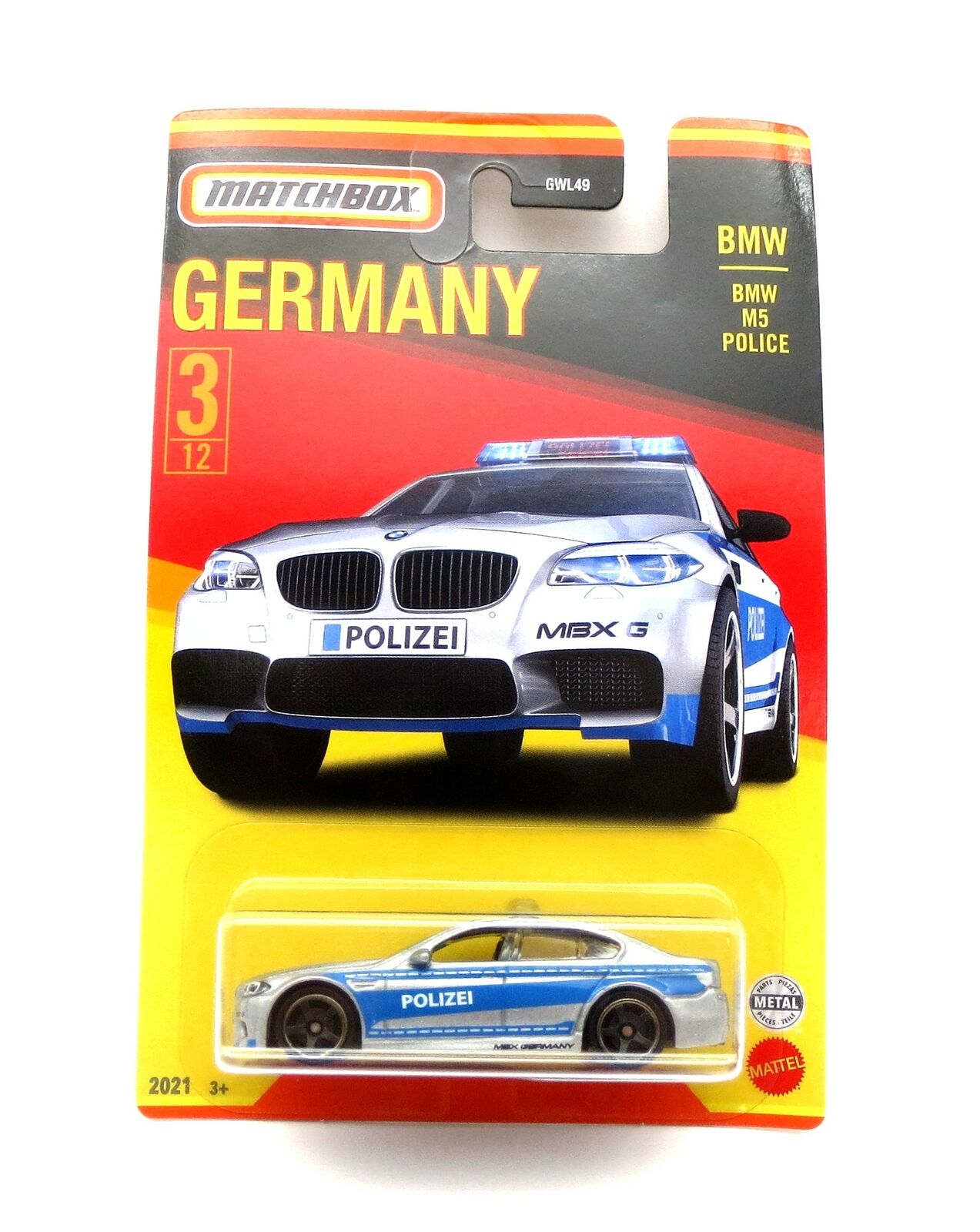 BMW M5 Policía Alemana Polizei Serie Alemania - Caja de cerillas - Escala 1/64 Aproximadamente (Copia) (Copia)