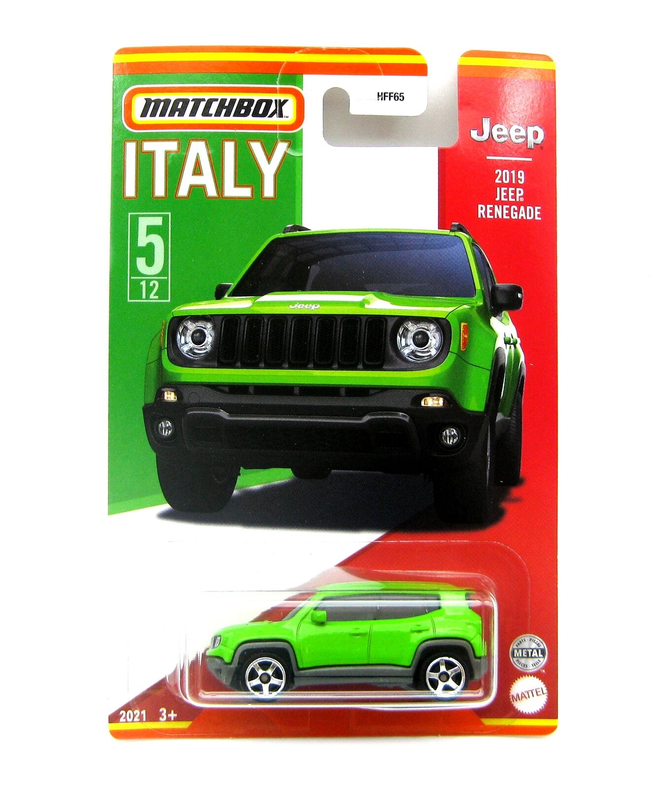 Jeep Renegade 2019 Verde Claro Italia - Matchbox - Escala 1/64 Aprox