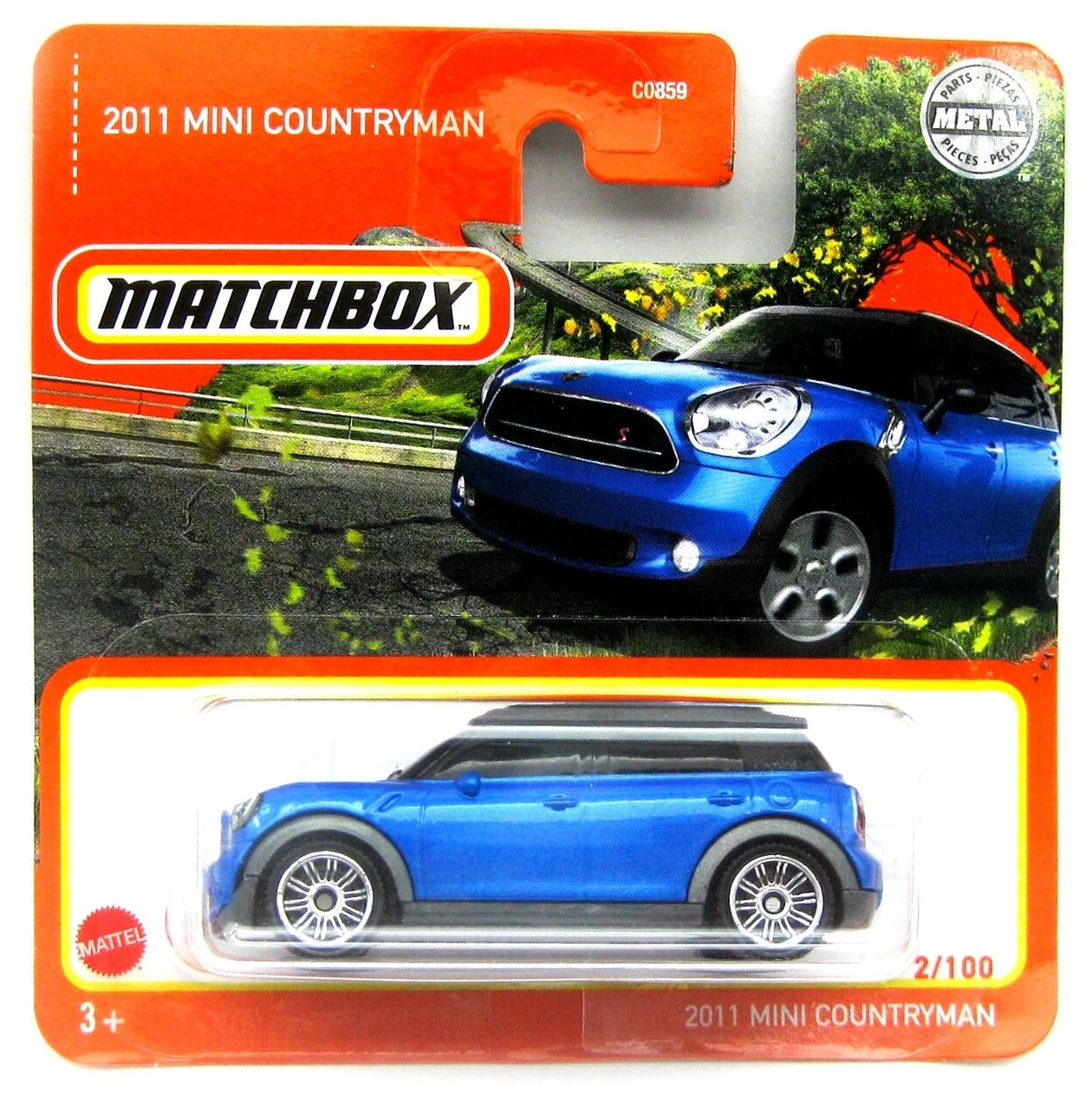 MINI Countryman 2011 Azul #02 - Caja de cerillas - Escala 1/64 Aprox.