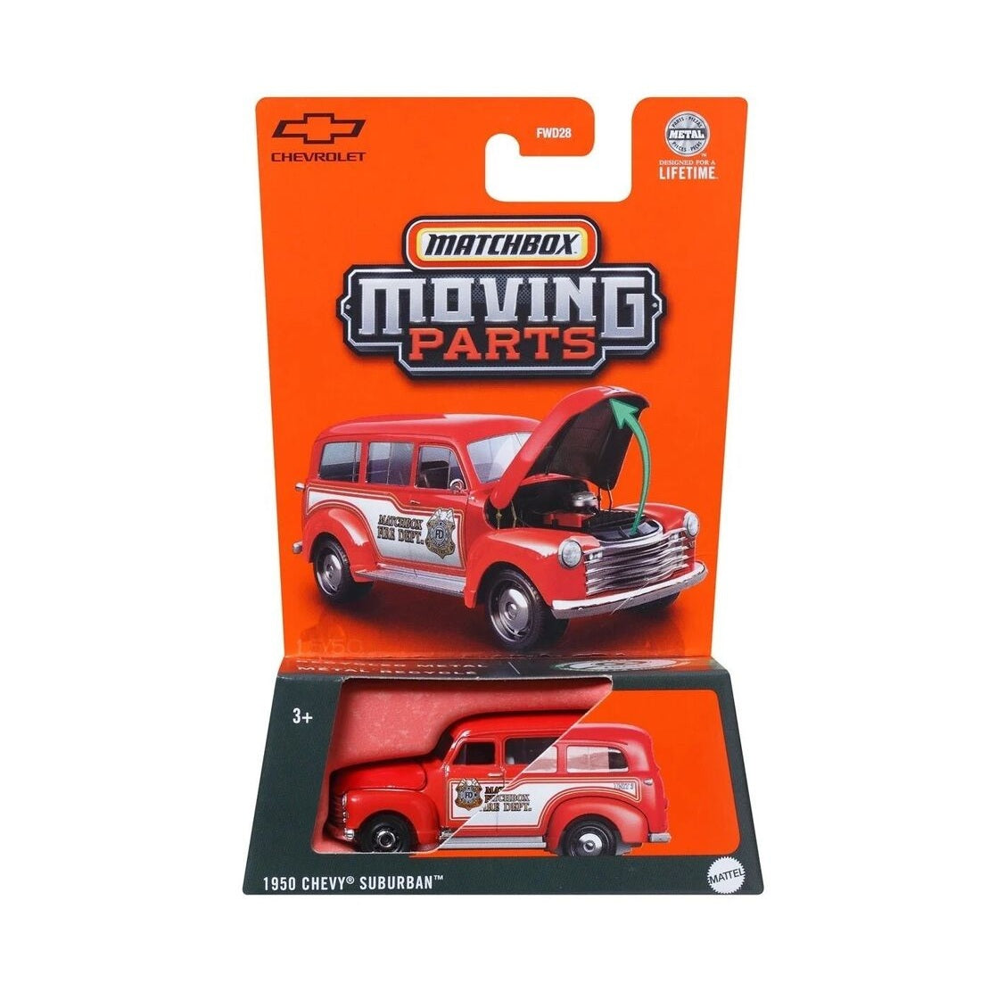 1950 Chevy Suburban Red - Matchbox Moving Parts - Scala 1/64 Circa