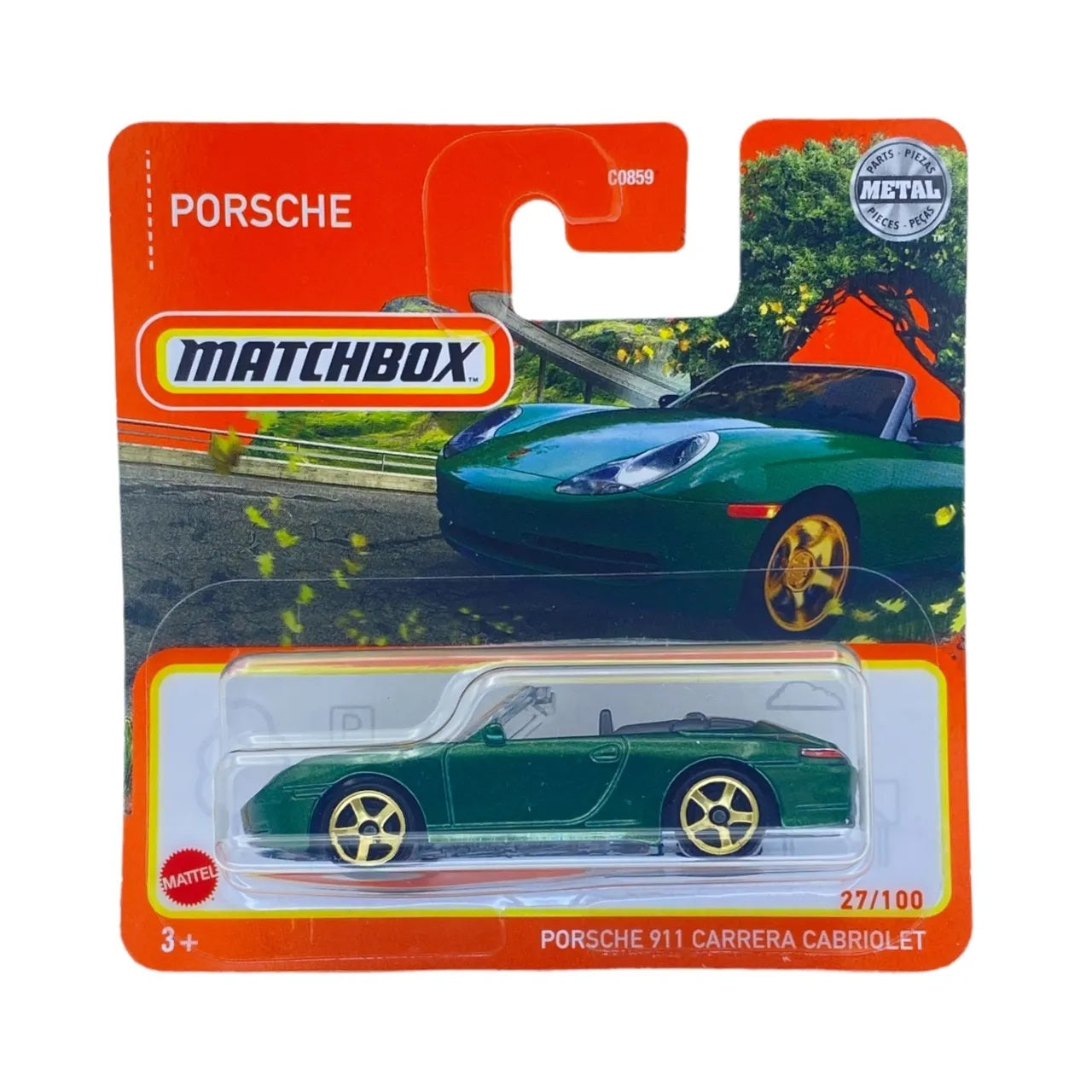 Porsche 911 Carrera Cabriolet Metallic Green #27- Matchbox - Scala 1/64 Circa