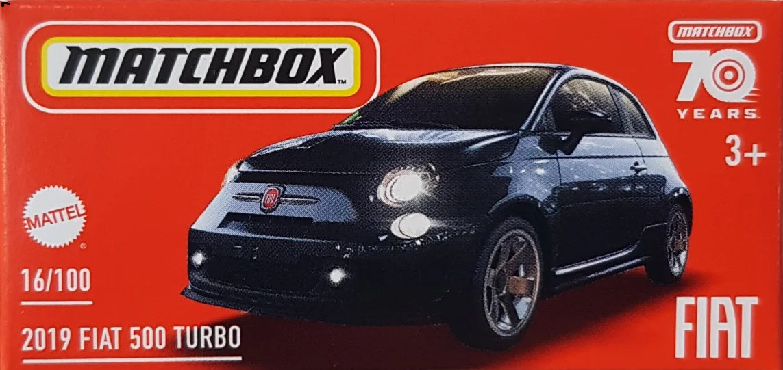 Fiat 500 Turbo 2019 #16 Black - Matchbox - Scala 1/64 Circa