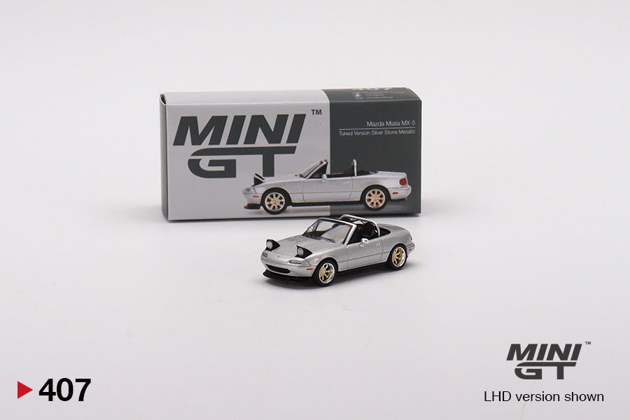 Mazda Miata MX-5 (NA) Tuned Version Silver Stone Metallic Silver - Mini GT - Scala 1/64 MGT00407