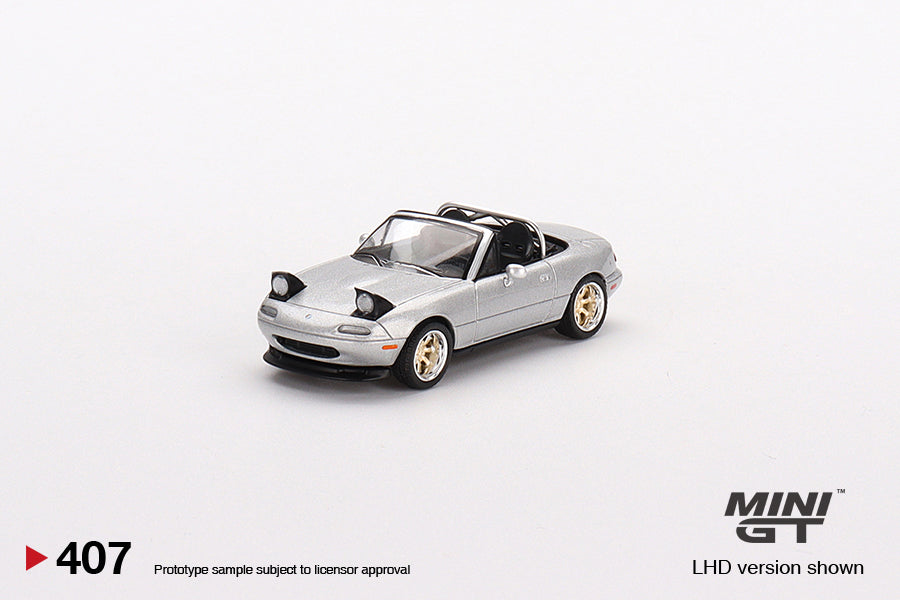 Mazda Miata MX-5 (NA) Tuned Version Silver Stone Metallic Silver - Mini GT - Scala 1/64 MGT00407